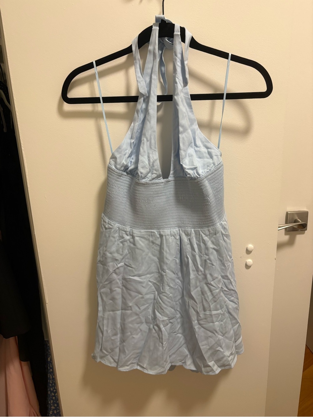 Aritzia Light Blue Halter Mini Dress